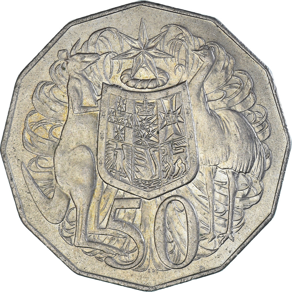 Moneda, Australia, 50 Cents, 1975