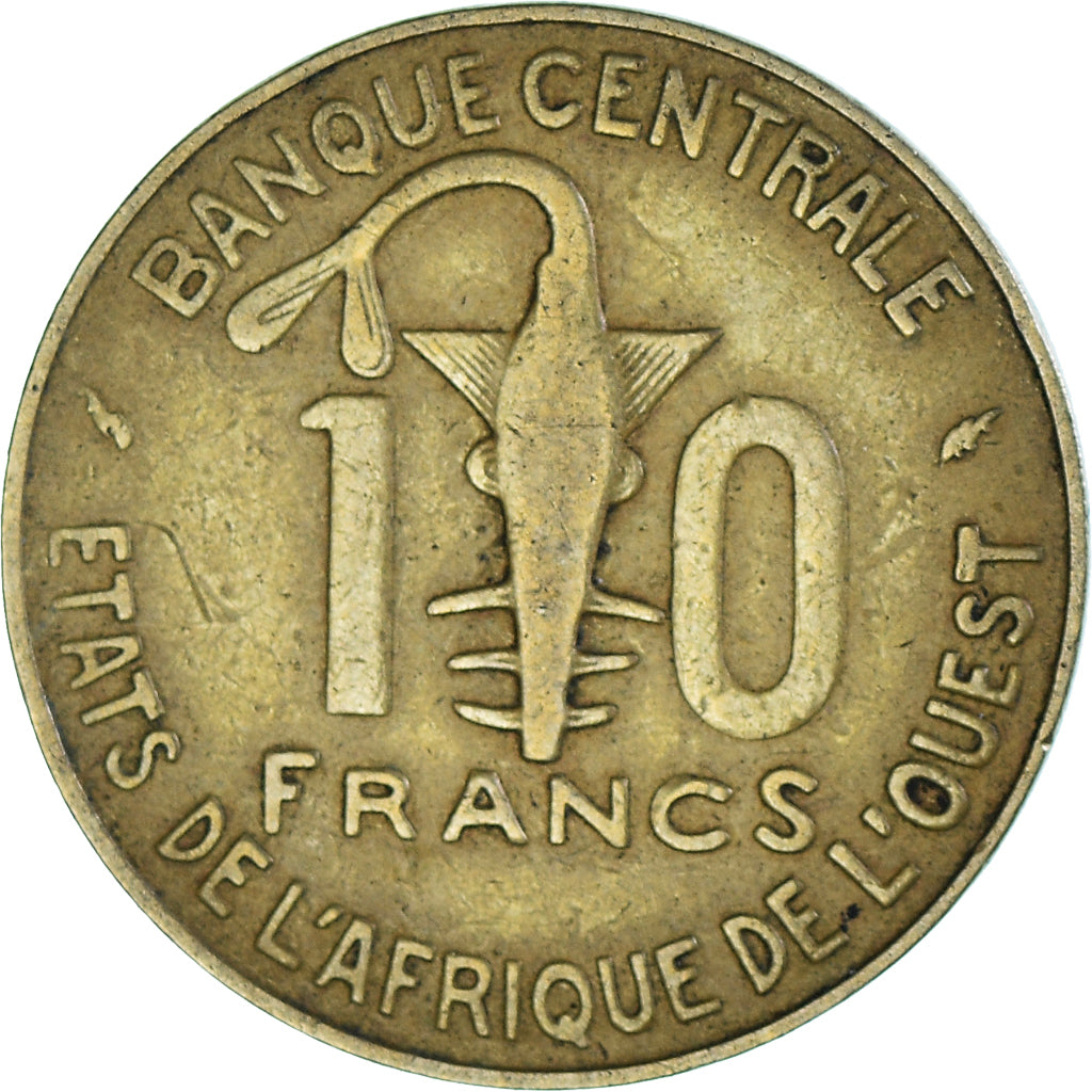 Moneda, Estados del África Occidental, 10 Francs, 1990