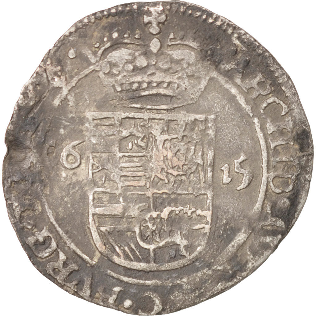 Belgium, 1 Stuiver, 1615, Brussels, VF(20-25), Billon, 1.58