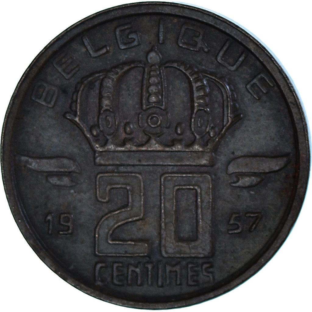 Coin, Belgium, 20 Centimes, 1957