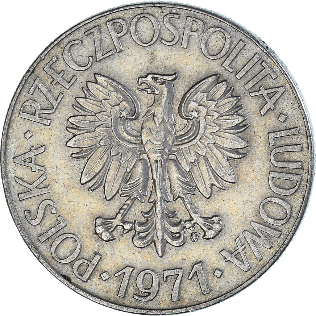 Moneta, Polonia, 10 Zlotych, 1971