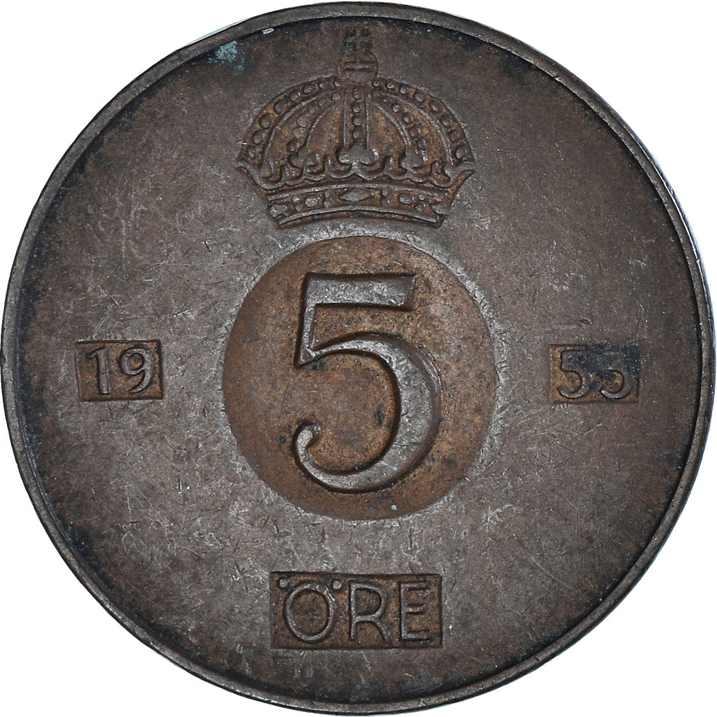 Moneta, Svezia, 5 Öre, 1953