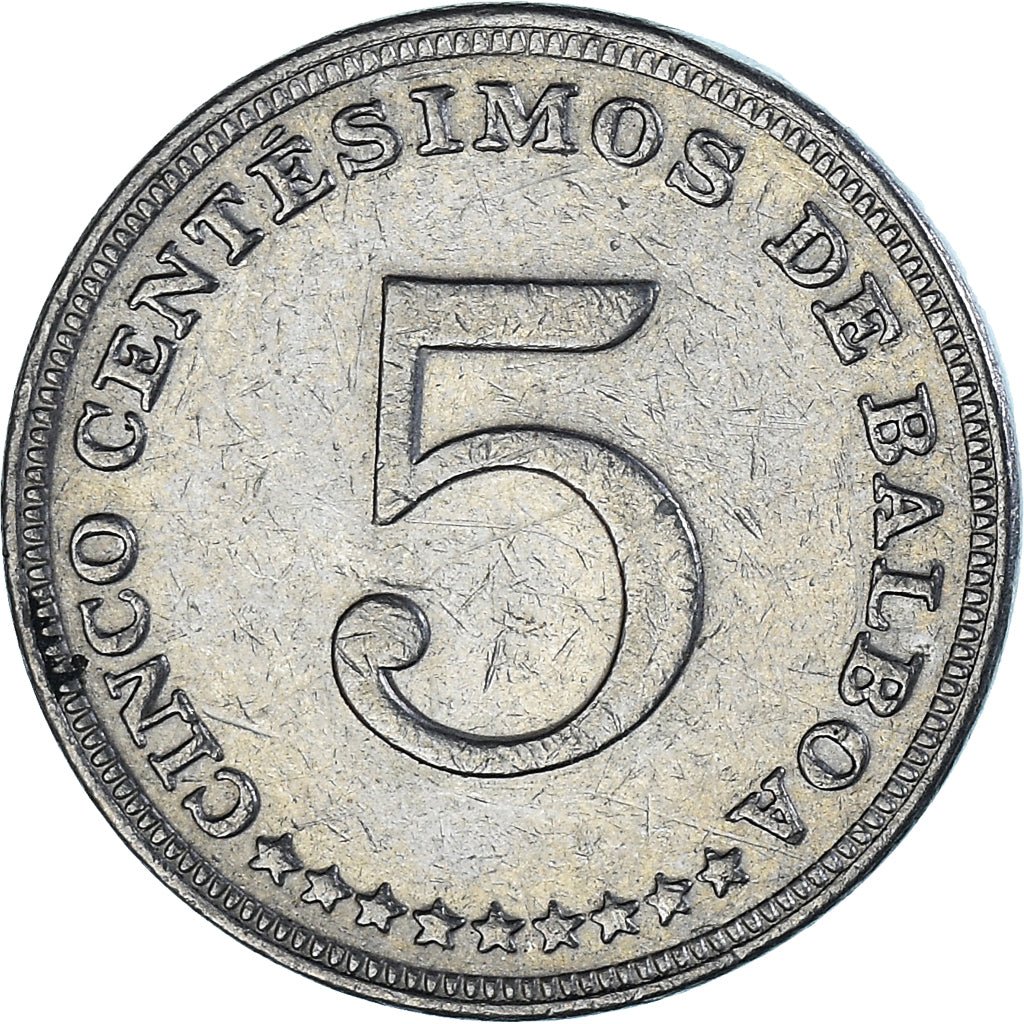 Moneta, Panama, 5 Centesimos, 1973