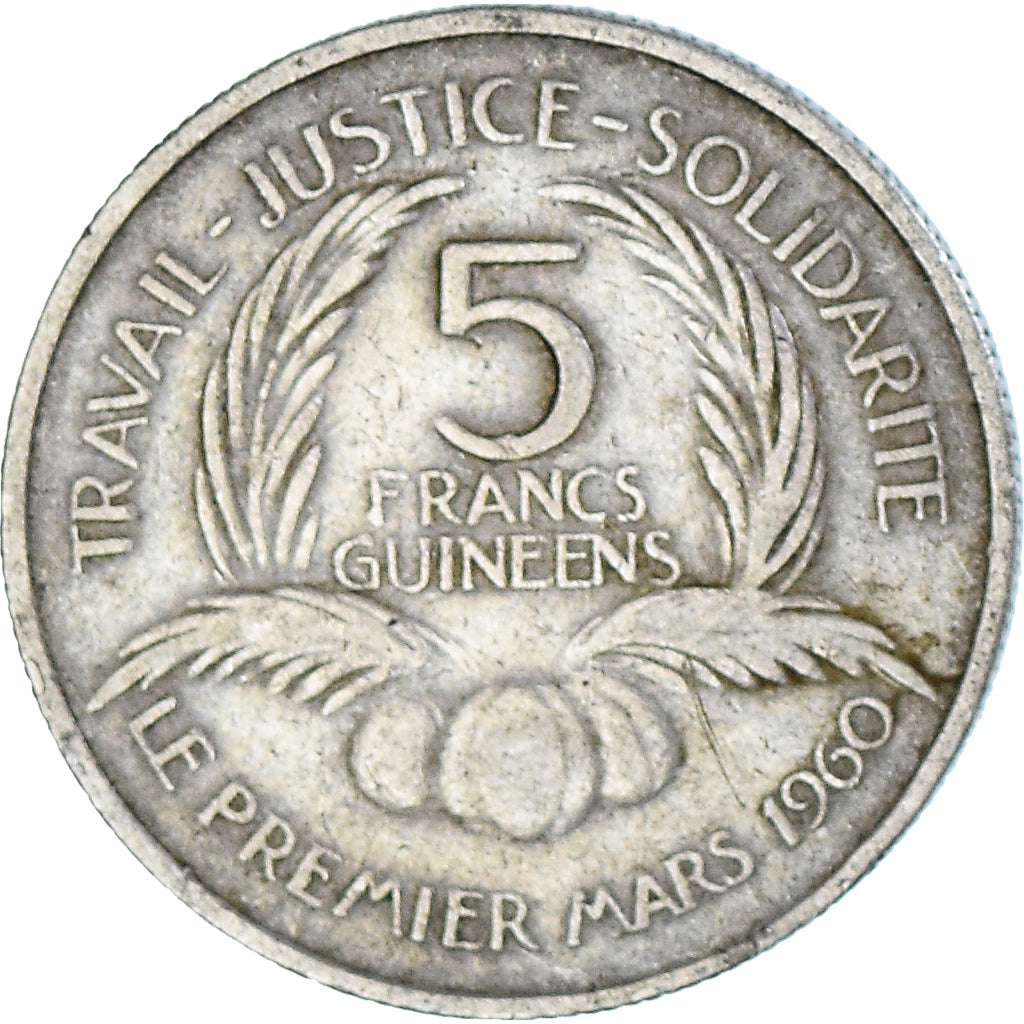 Coin, Guinea, 5 Francs, 1962
