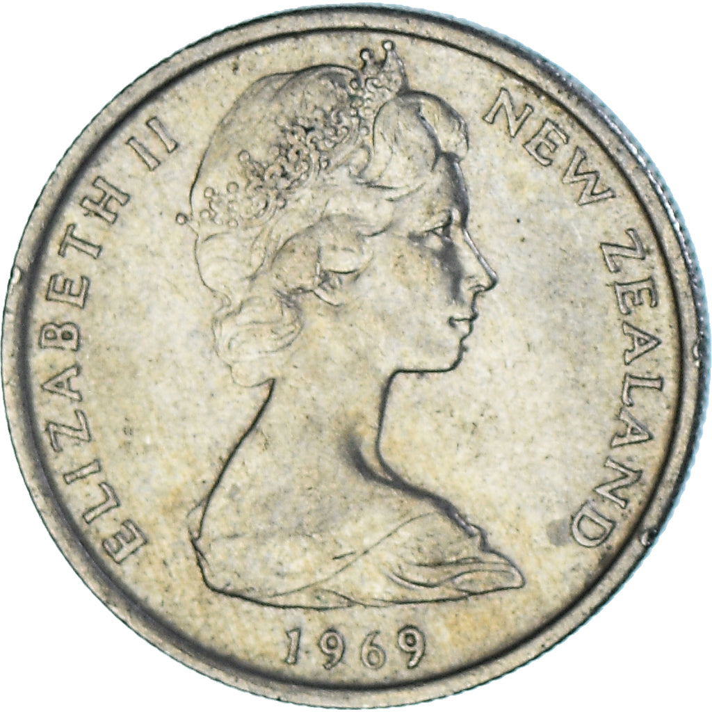 Coin, New Zealand, 5 Cents, 1969