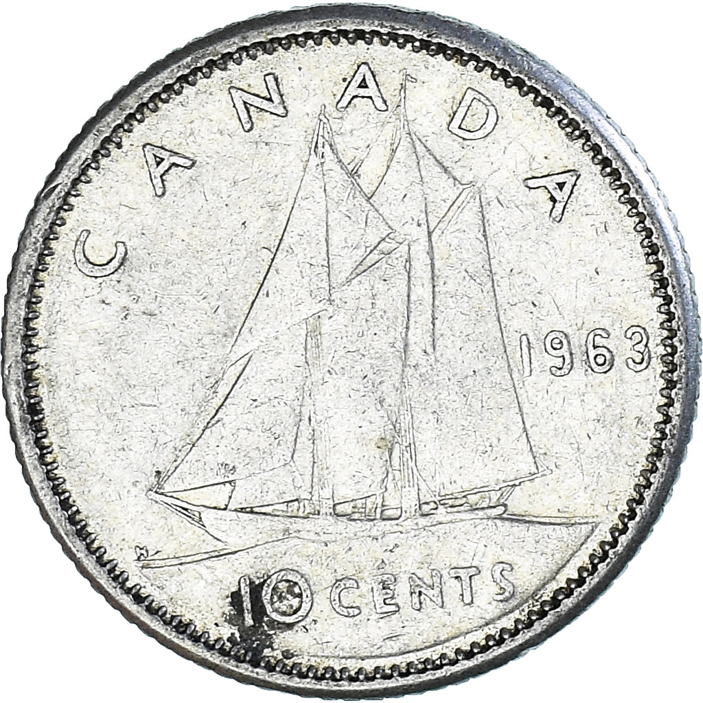 Moneda, Canadá, 10 Cents, 1963