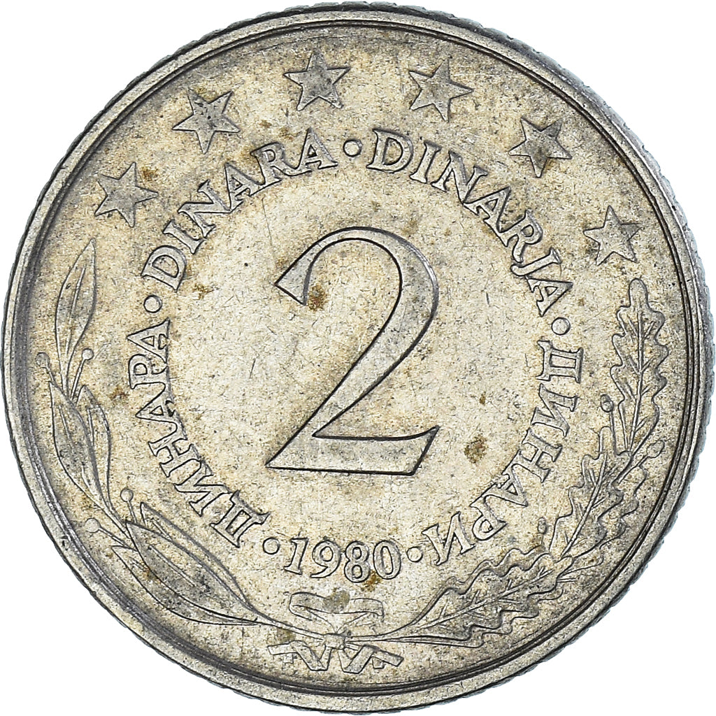 Moneta, Jugosławia, 2 Dinara, 1980