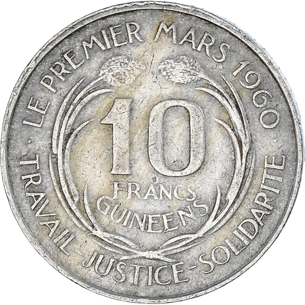 Moneda, Guinea, 10 Francs, 1962