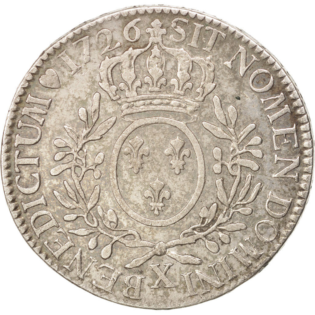 Coin, France, Louis XV, Écu aux branches d'olivier, Ecu, 1726, Amiens