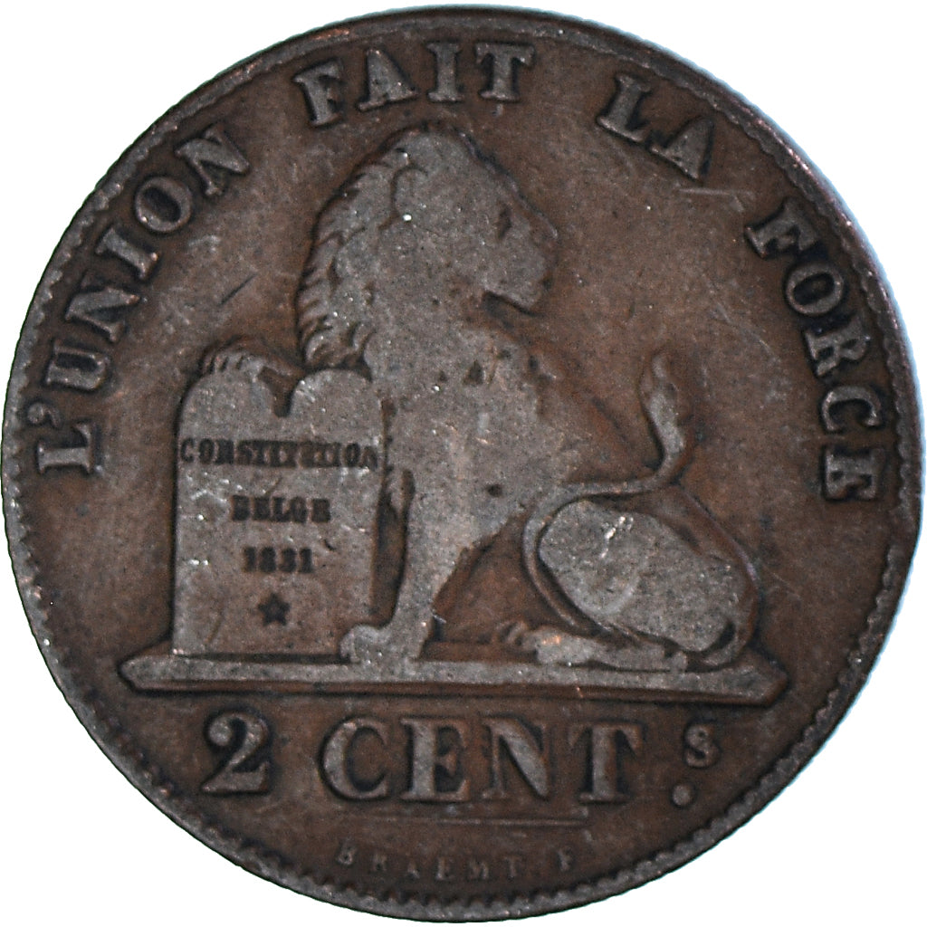 Monnaie, Belgique, 2 Centimes, 1856