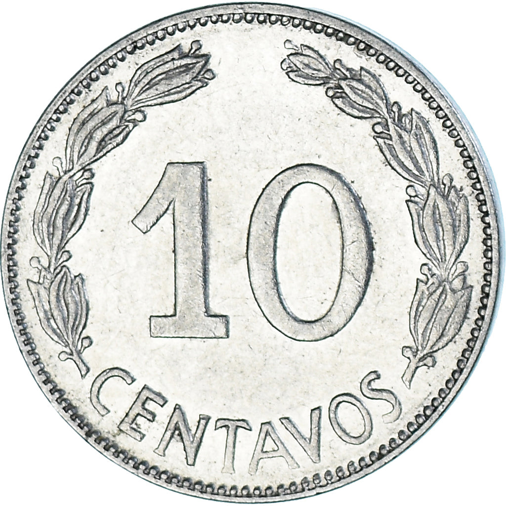 Monnaie, Équateur, 10 Centavos, Diez, 1964