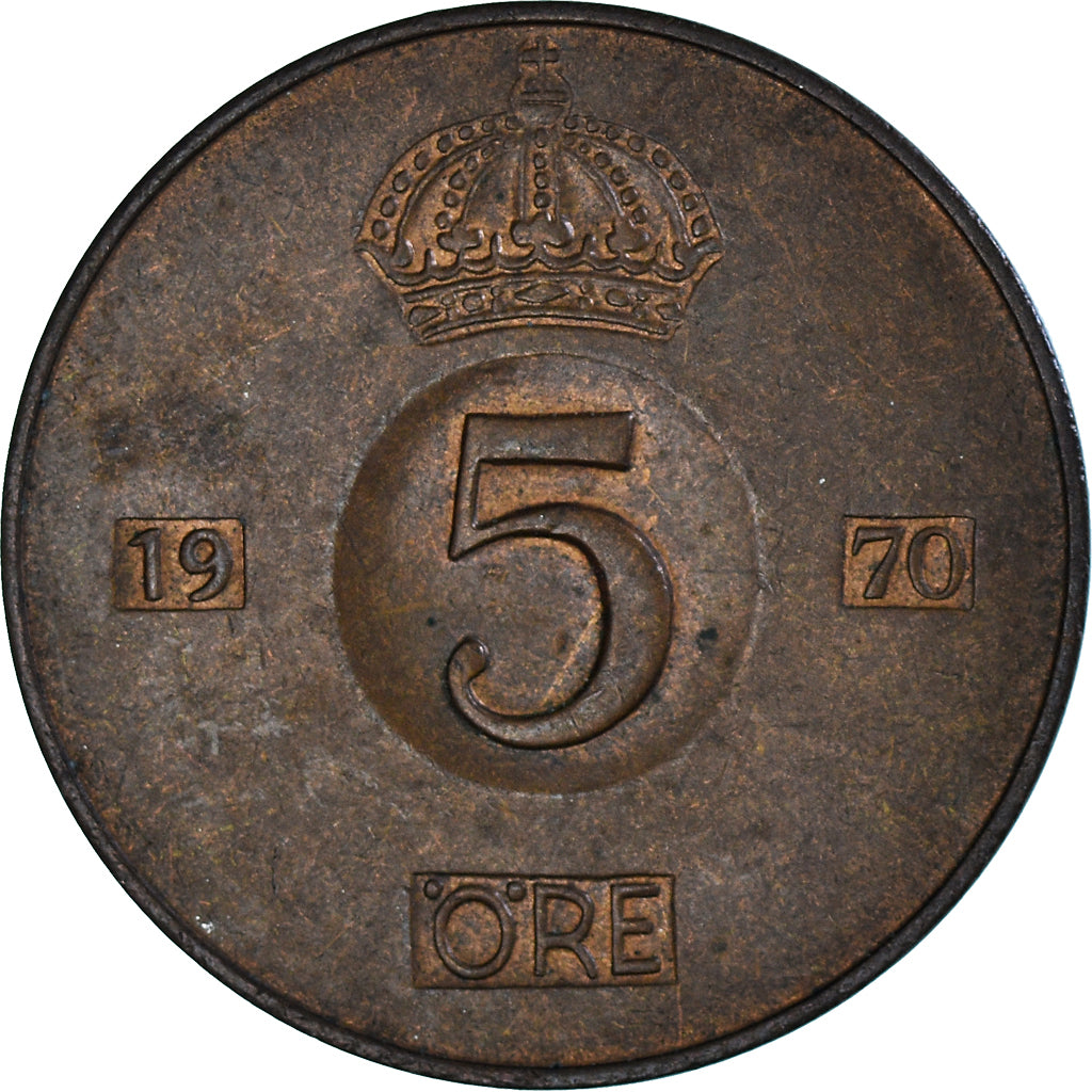 Moneta, Szwecja, 5 Öre, 1970