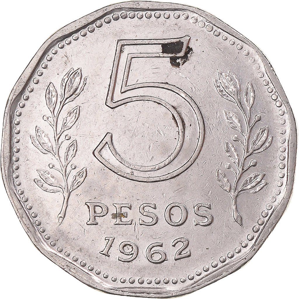 Moneta, Argentina, 5 Pesos, 1962