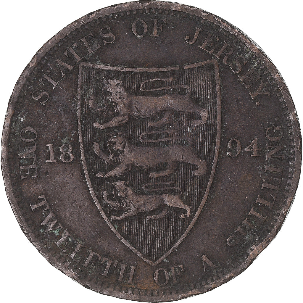 Coin, Jersey, 1/12 Shilling, 1894