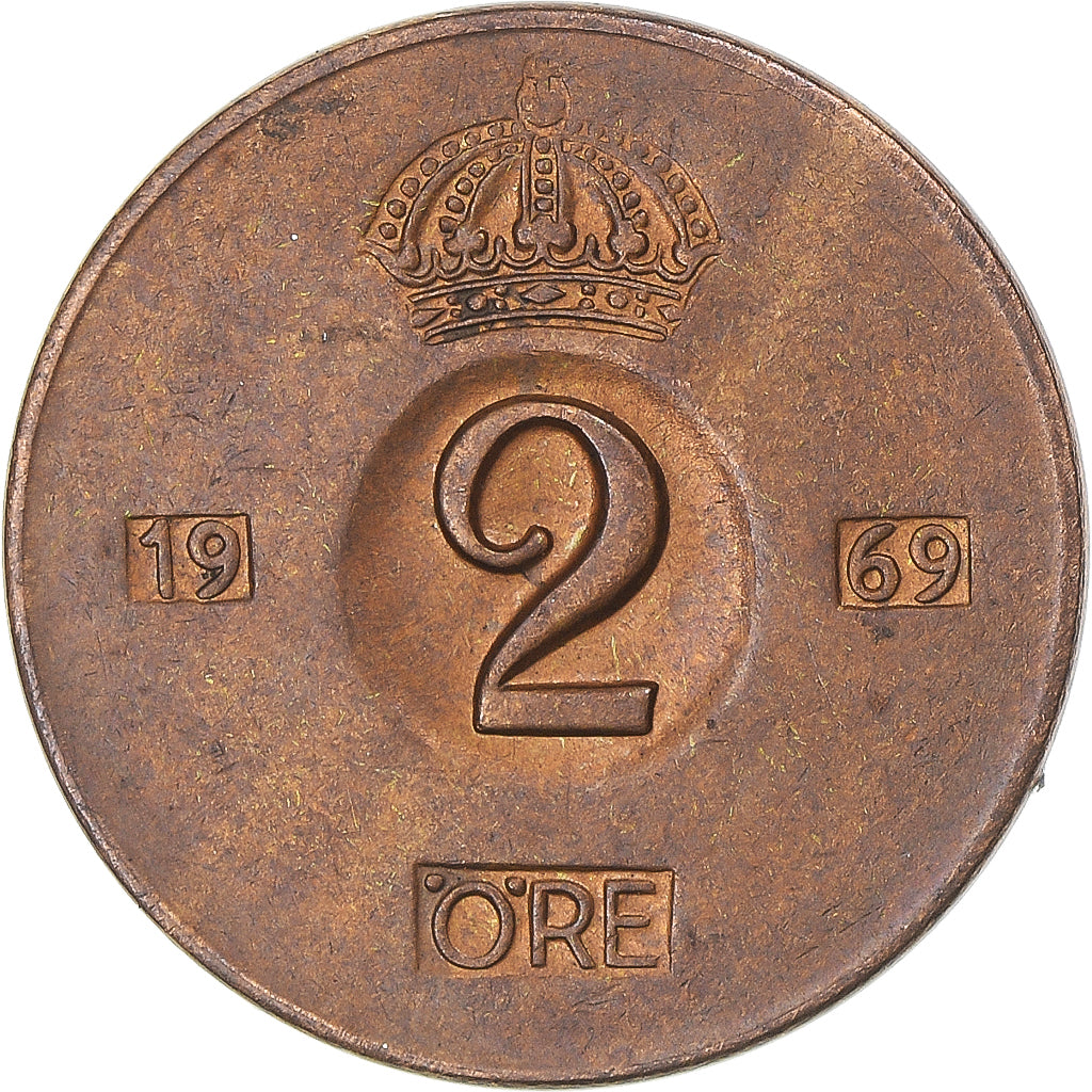 Moneta, Szwecja, 2 Öre, 1969