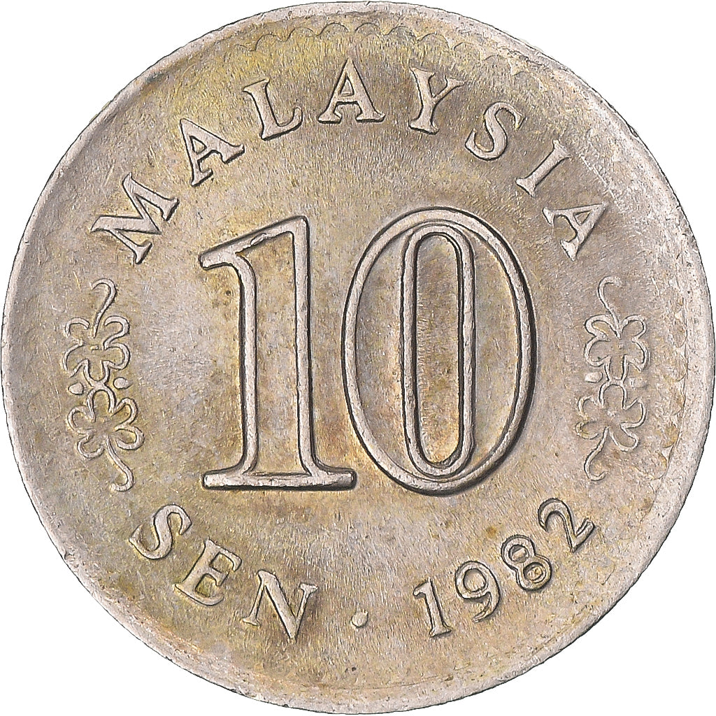Münze, Malaysia, 10 Sen, 1982