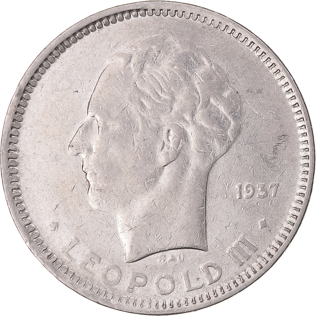 Coin, Belgium, 5 Francs, 5 Frank, 1937