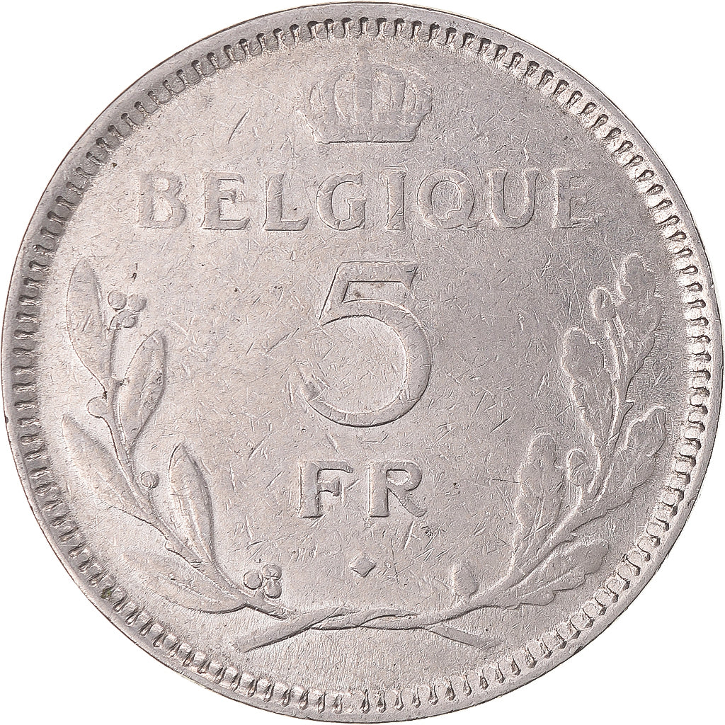 Coin, Belgium, 5 Francs, 5 Frank, 1937