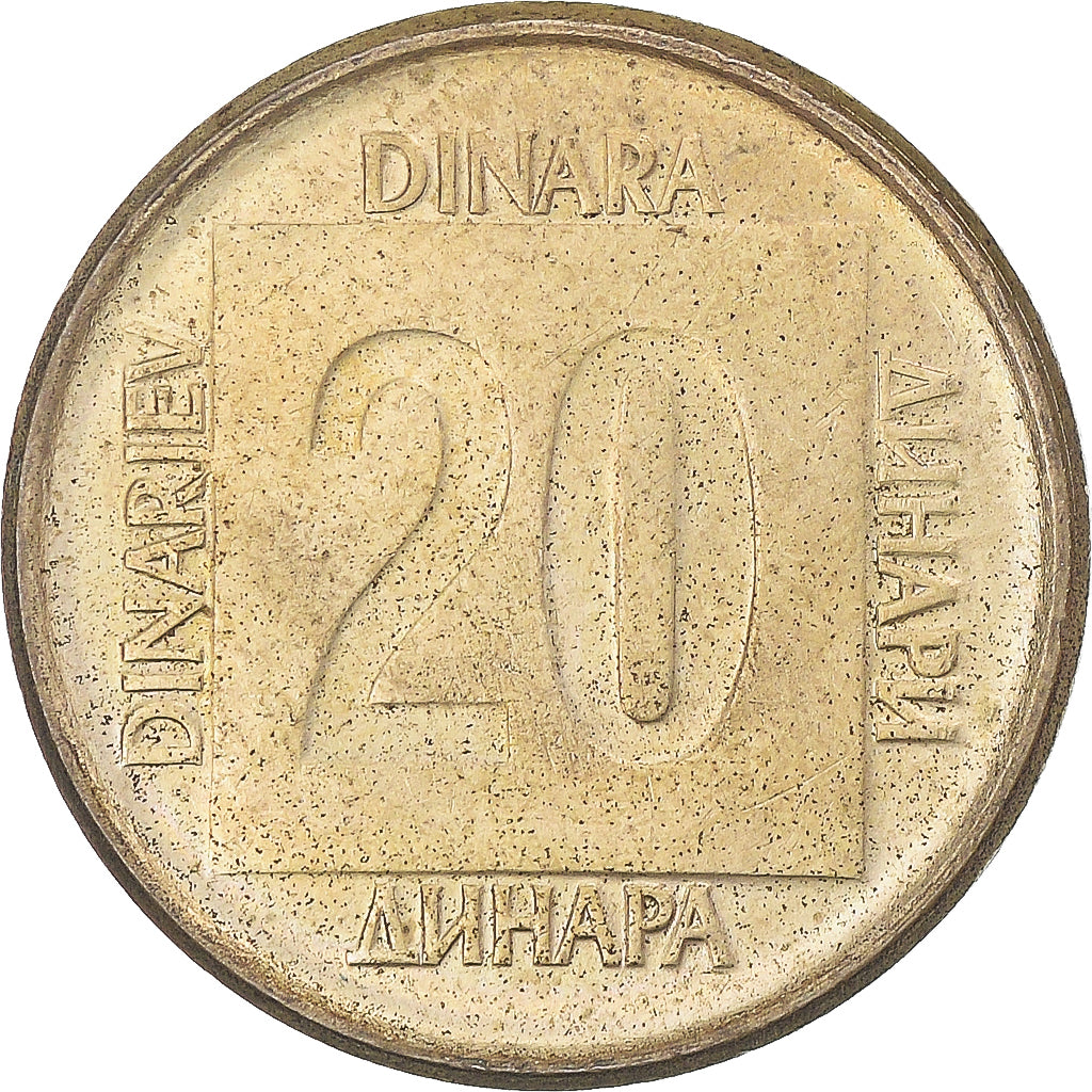 Münze, Jugoslawien, 20 Dinara, 1989