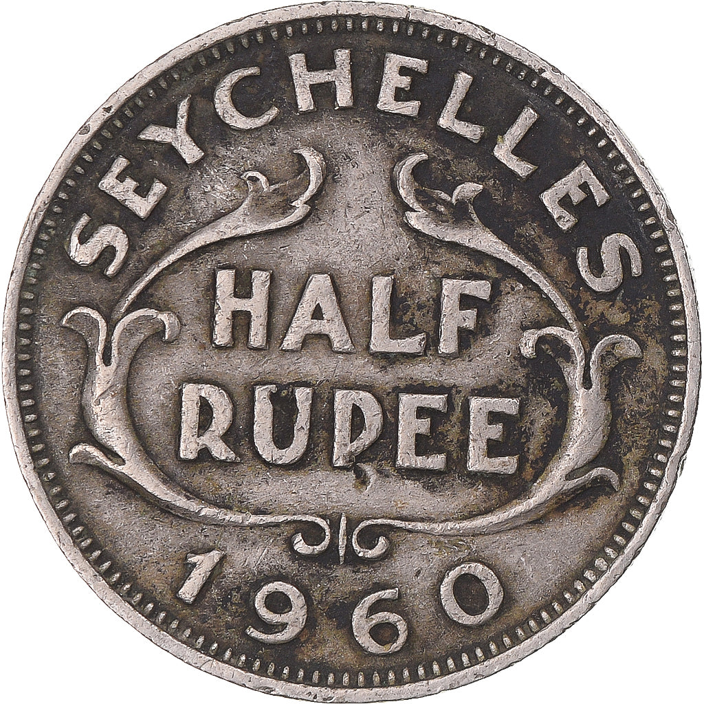 Münze, Seychelles, 1/2 Rupee, 1960