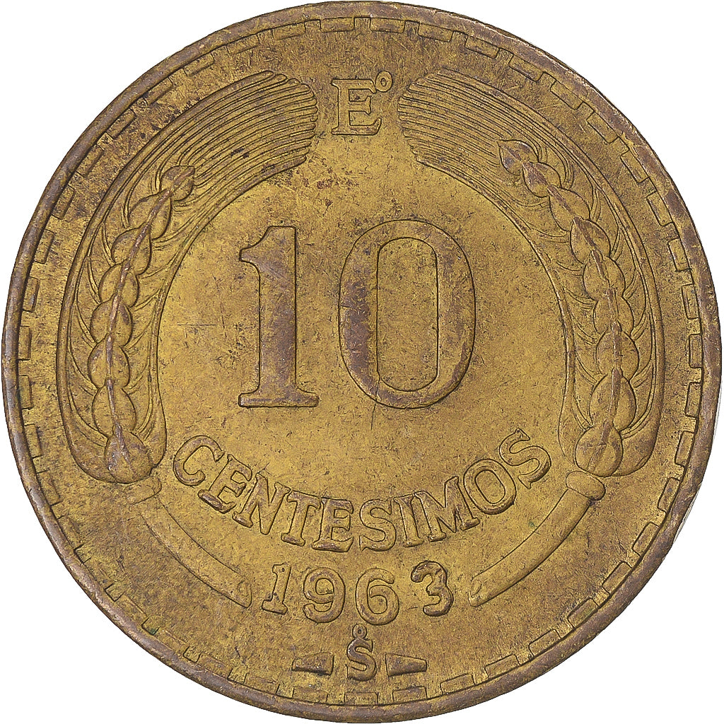 Coin, Chile, 10 Centesimos, 1963