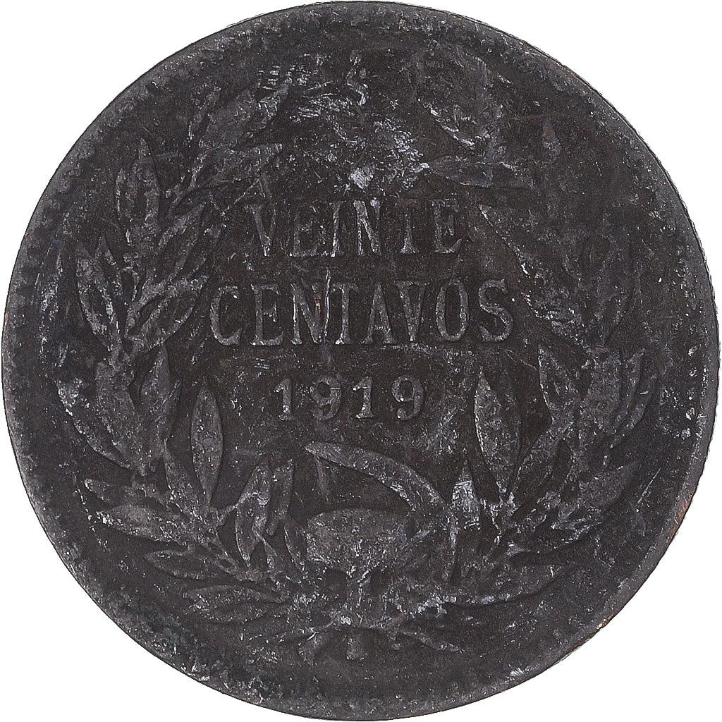 Munten, Chili, 20 Centavos, 1919
