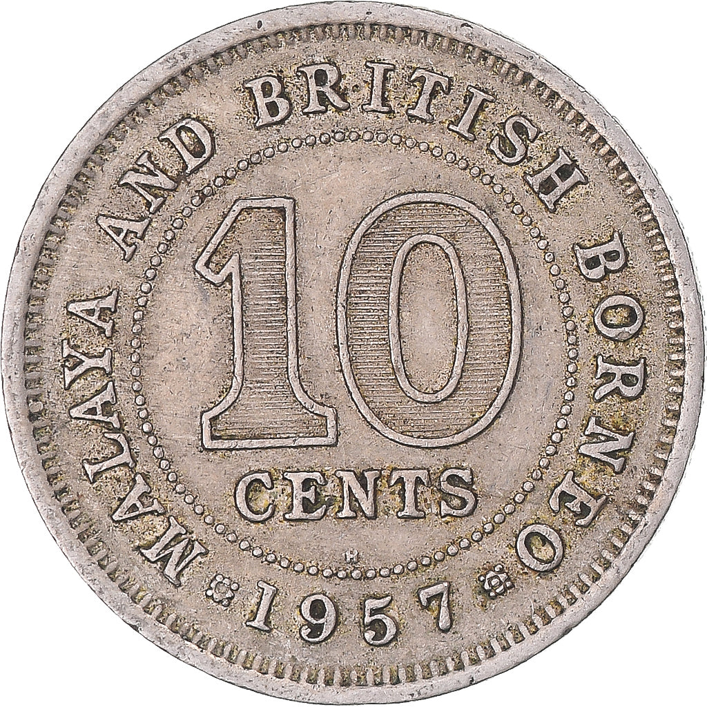 Munten, MALAYA & BRITS BORNEO, 10 Cents, 1957