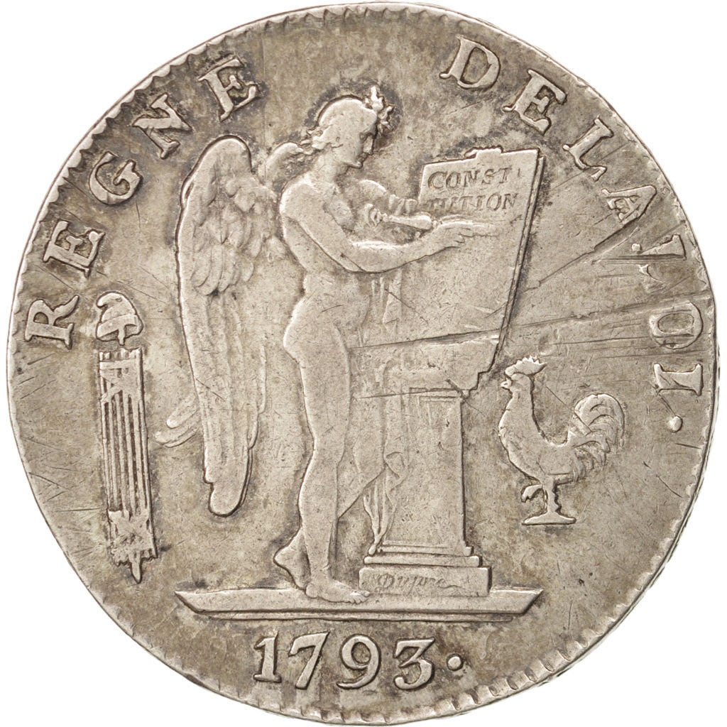 Convention, Ecu de 6 Livres au Génie 1793 Bayonne, KM 624.6
