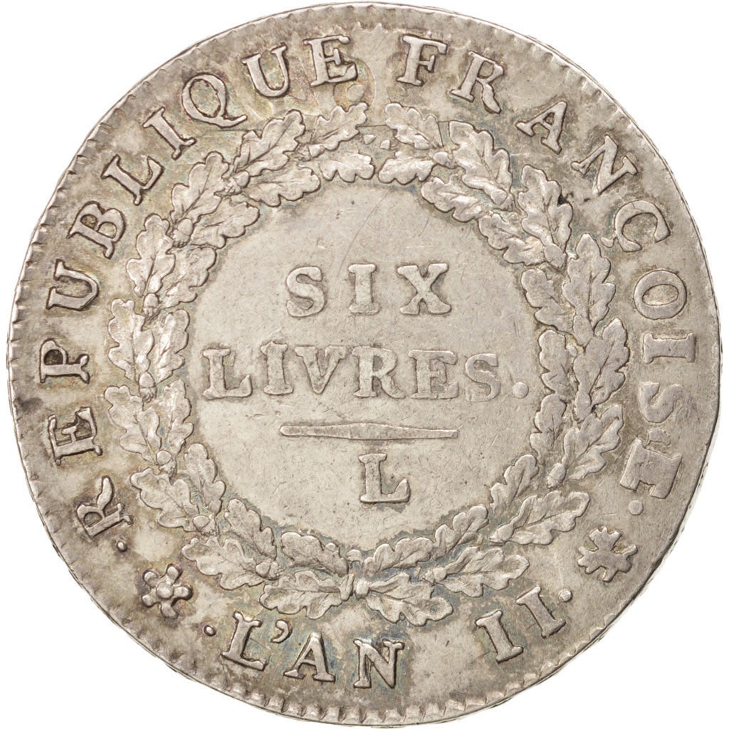 Convention, Ecu de 6 Livres au Génie 1793 Bayonne, KM 624.6