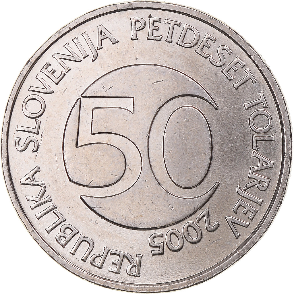 Münze, Slowenien, 50 Tolarjev, 2005