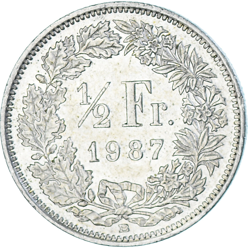 Moneta, Svizzera, 1/2 Franc, 1987