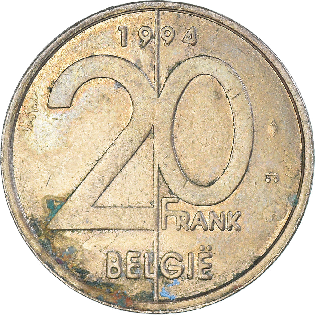 Moneda, Bélgica, 20 Francs, 20 Frank, 1994