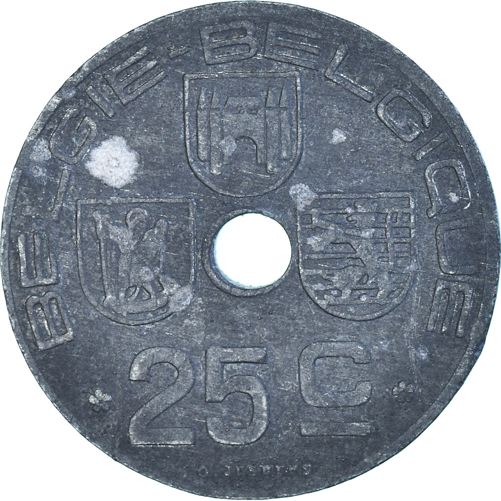 Moneta, Belgia, 25 Centimes, 1946