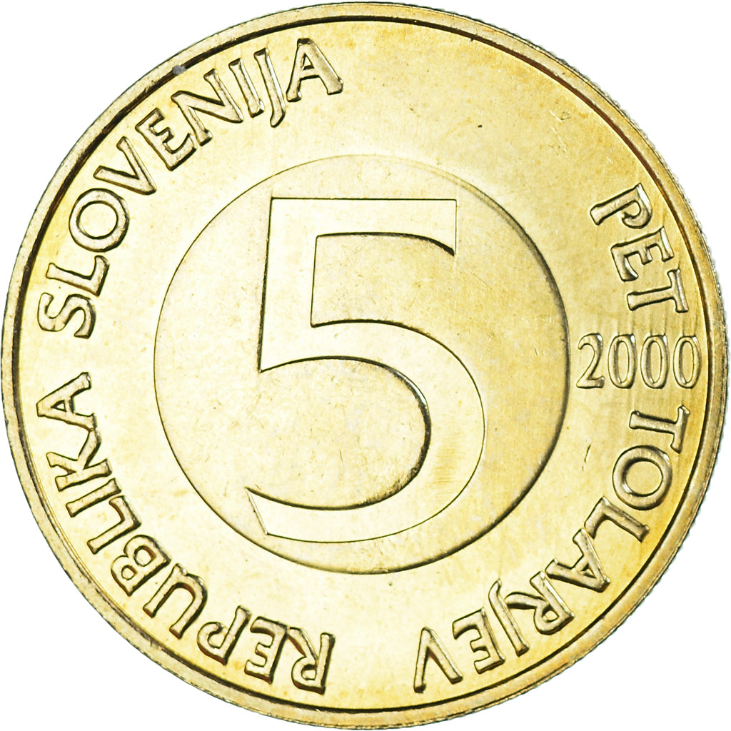 Moeda, Eslovénia, 5 Tolarjev, 2000