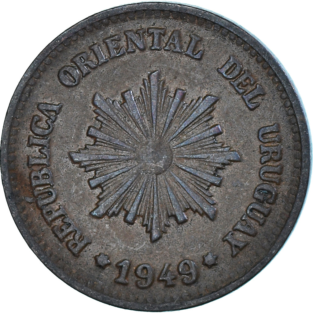 Coin, Uruguay, 2 Centesimos, 1949