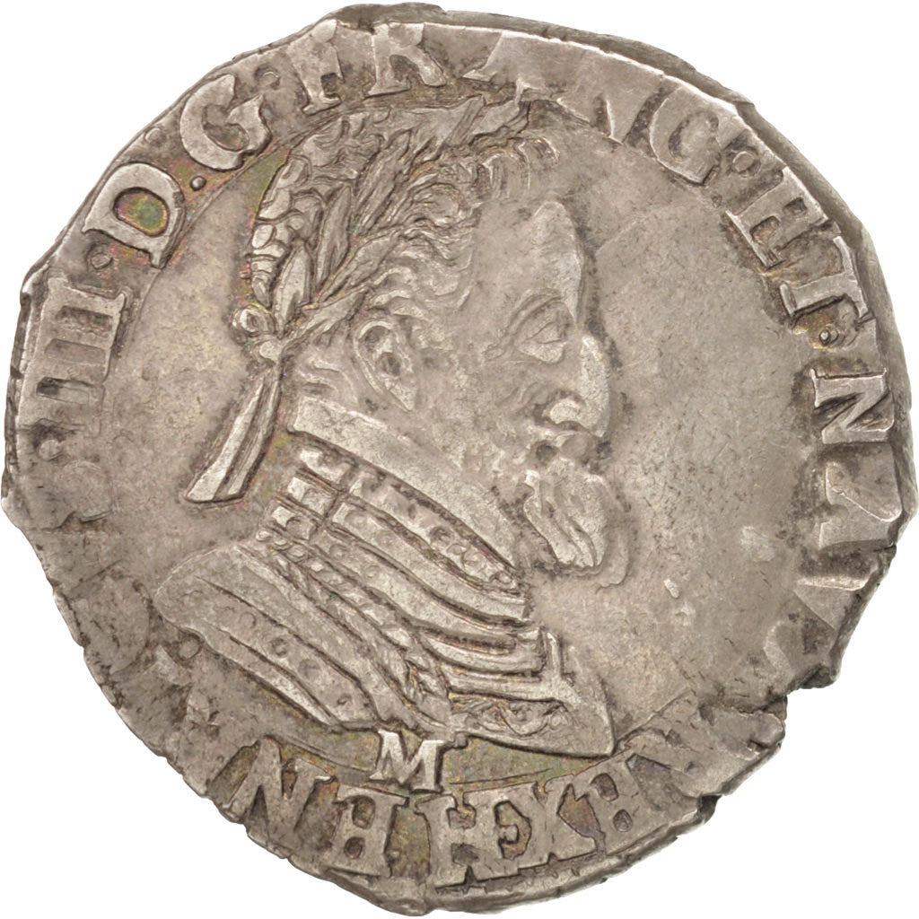 FRANCE, Demi Franc, 1605, Toulouse, AU(50-53), Silver, Sombart #4824, 6.78