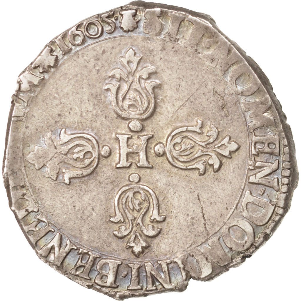FRANCE, Demi Franc, 1605, Toulouse, AU(50-53), Silver, Sombart #4824, 6.78