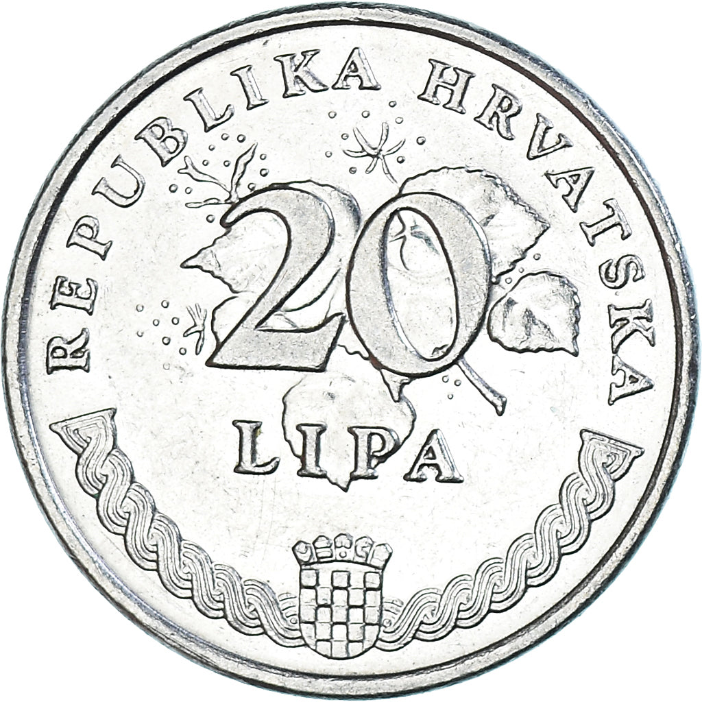 Moeda, Croácia, 20 Lipa, 1993