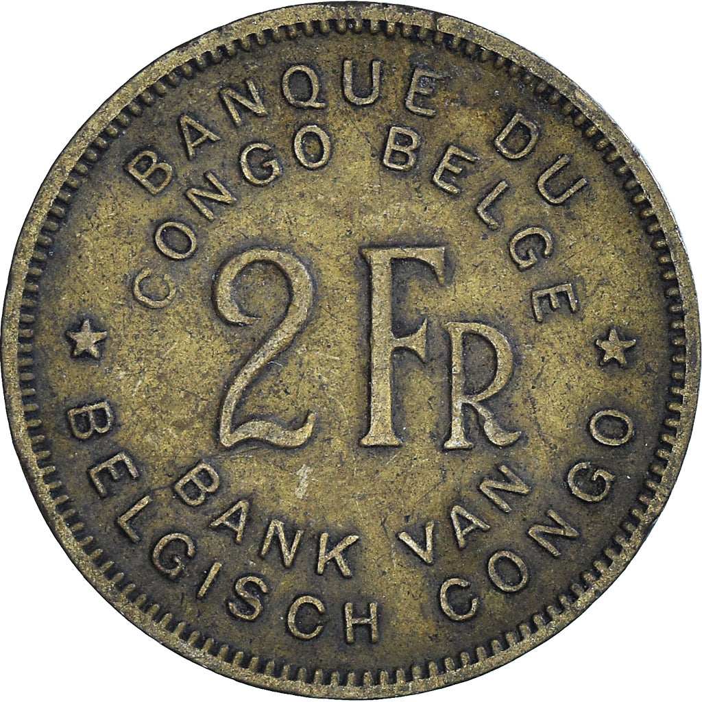 Moneta, Congo belga, 2 Francs, 1946