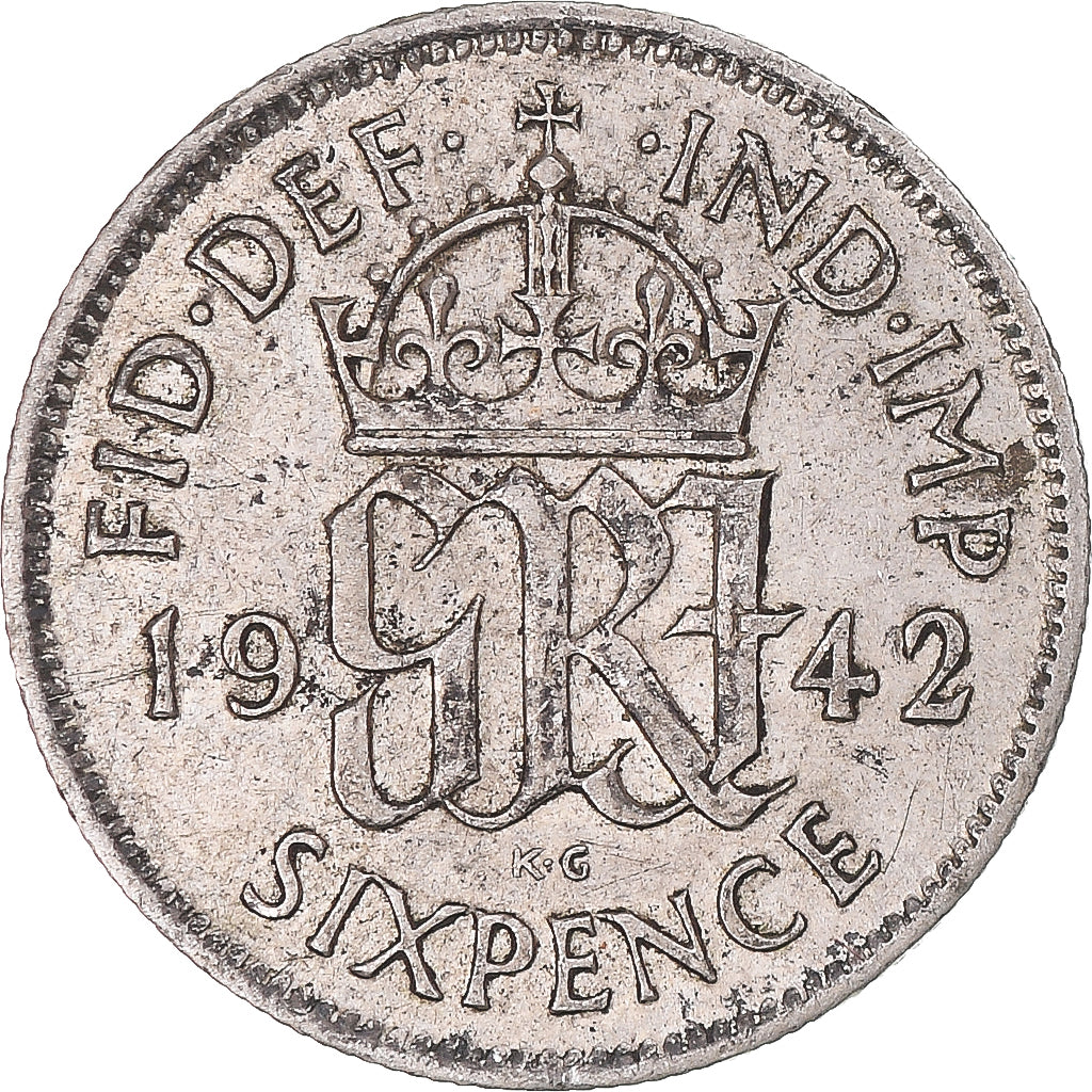 Coin, Great Britain, 6 Pence, 1942