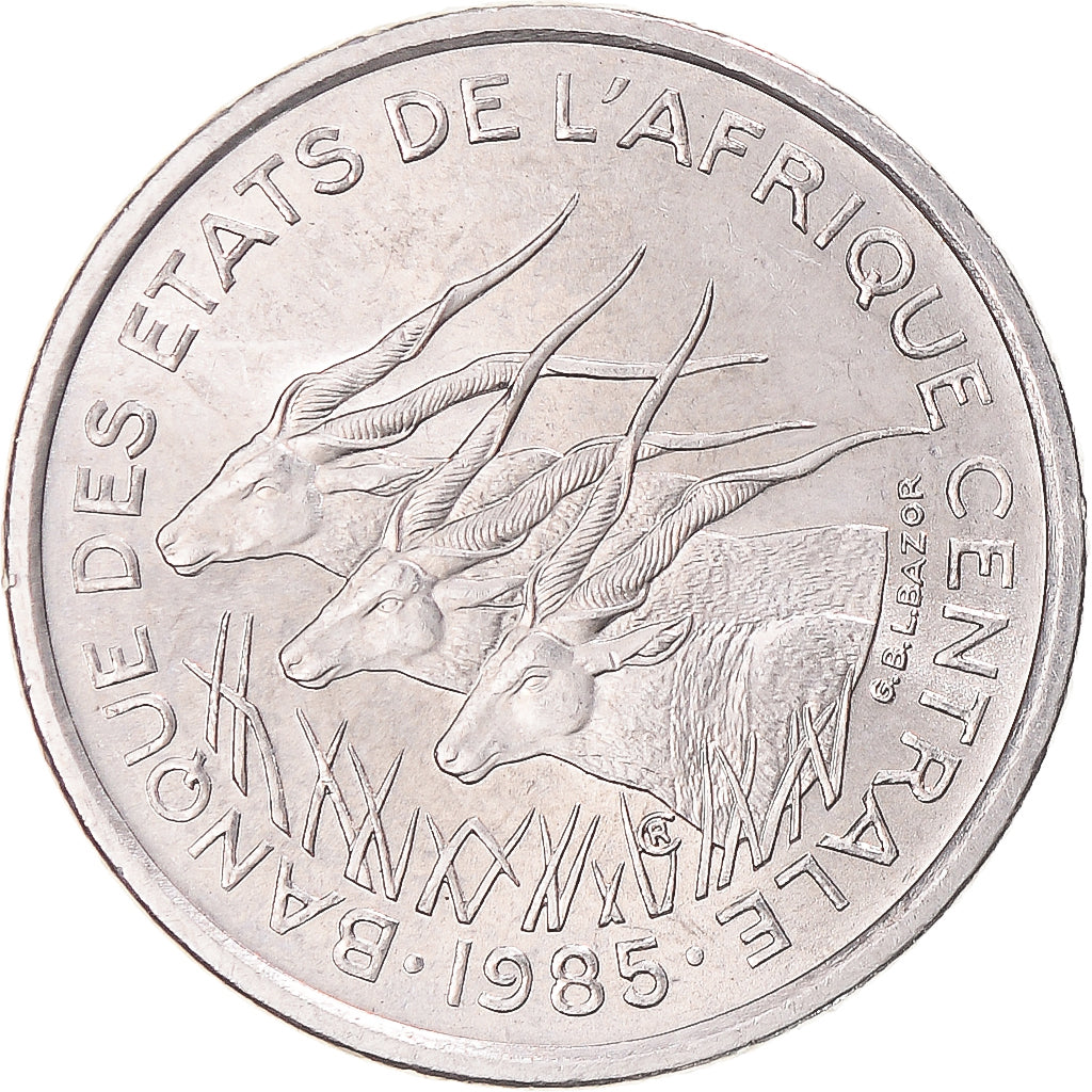 Coin, Central African States, 50 Francs, 1985
