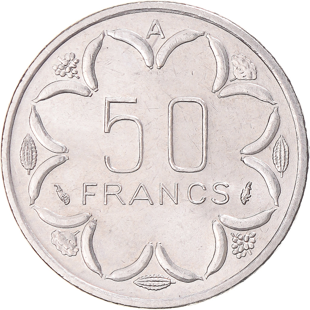 Coin, Central African States, 50 Francs, 1985
