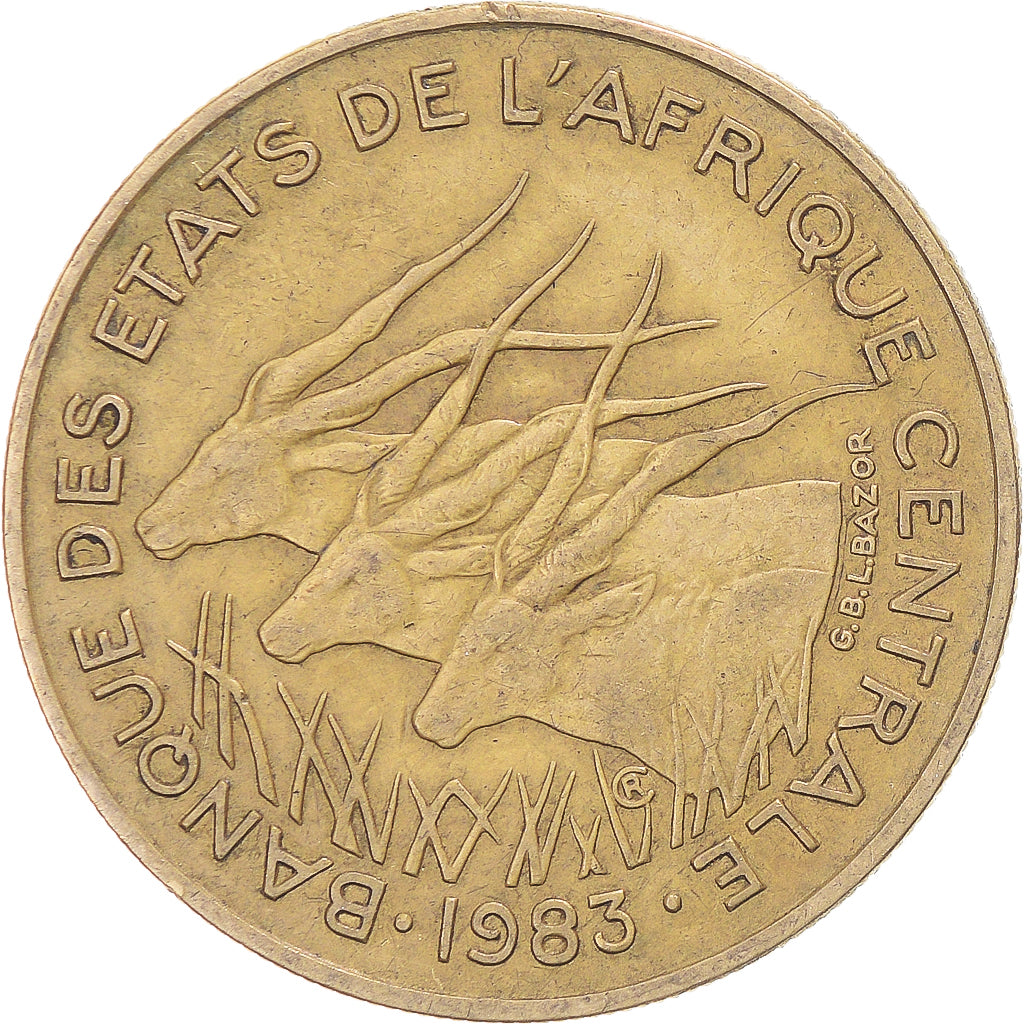 Coin, Central African States, 25 Francs, 1983