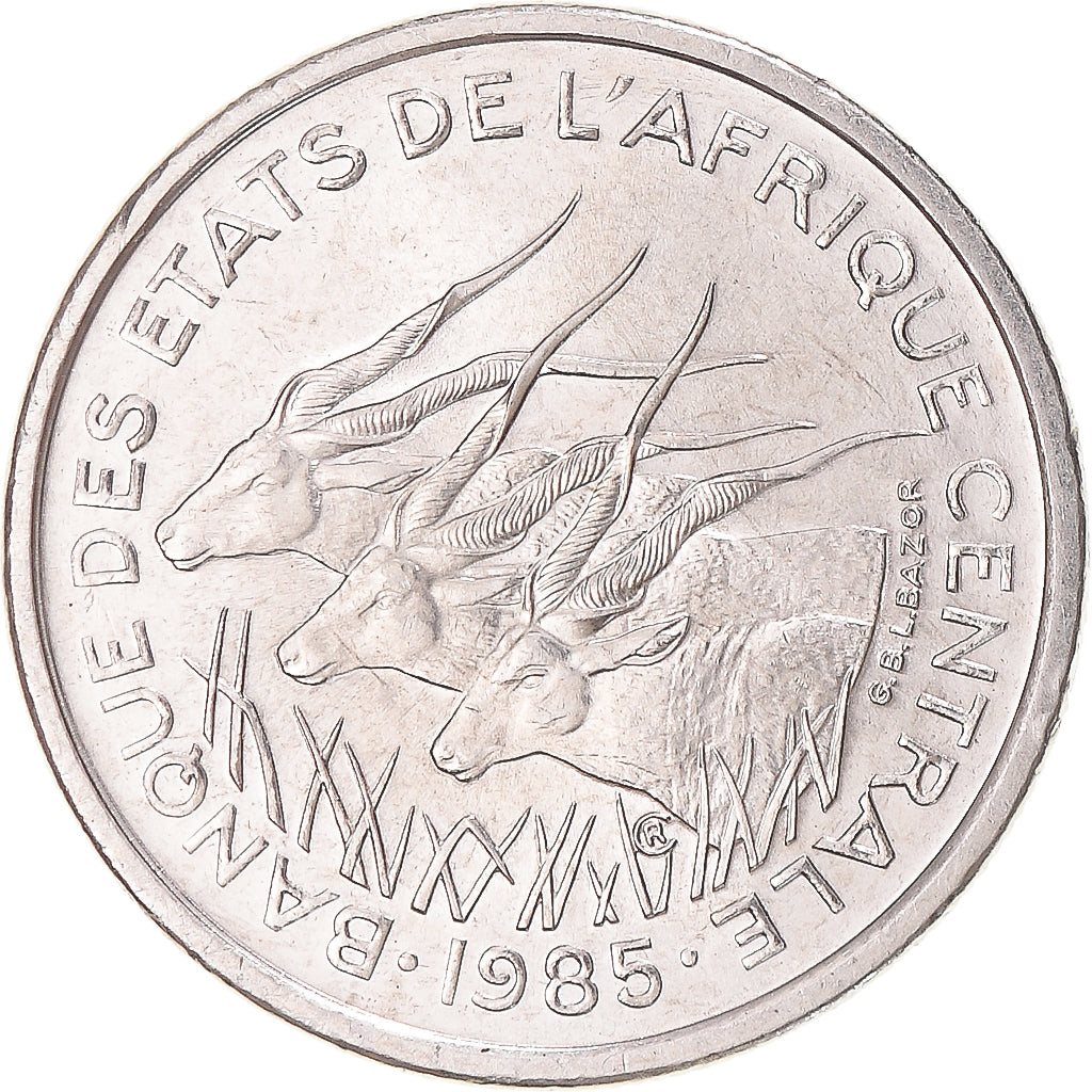Coin, Central African States, 50 Francs, 1985