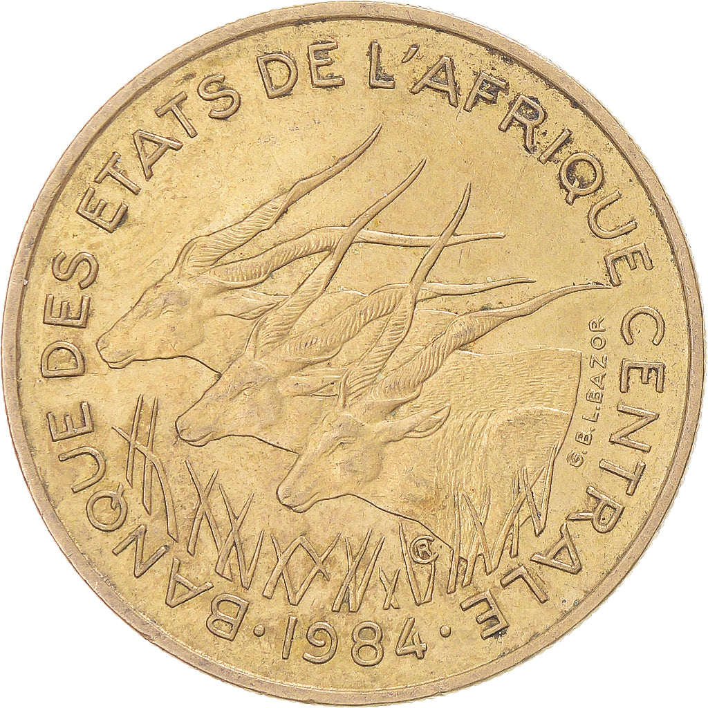 Coin, Central African States, 25 Francs, 1984