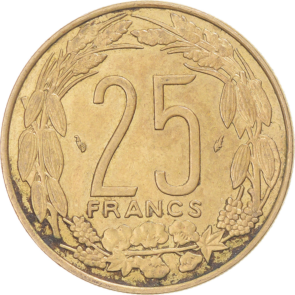 Coin, Central African States, 25 Francs, 1984