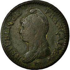 Münze, Frankreich, Dupré, Decime, 1799, Strasbourg, S, Bronze, KM:644.4