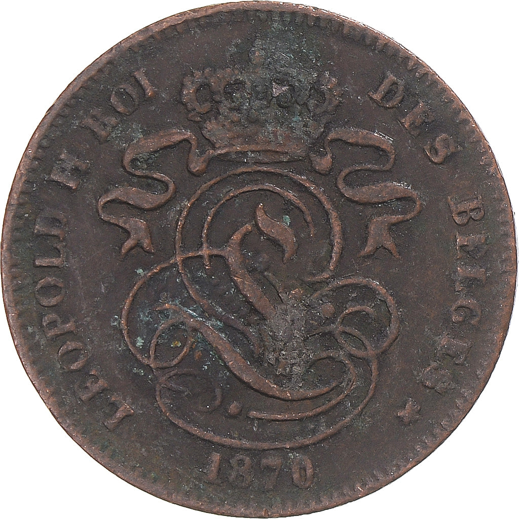 Moeda, Bélgica, 2 Centimes, 1870