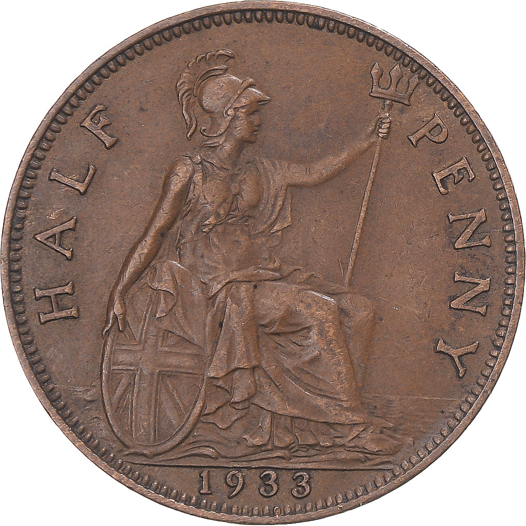 Monnaie, Grande-Bretagne, 1/2 Penny, 1933