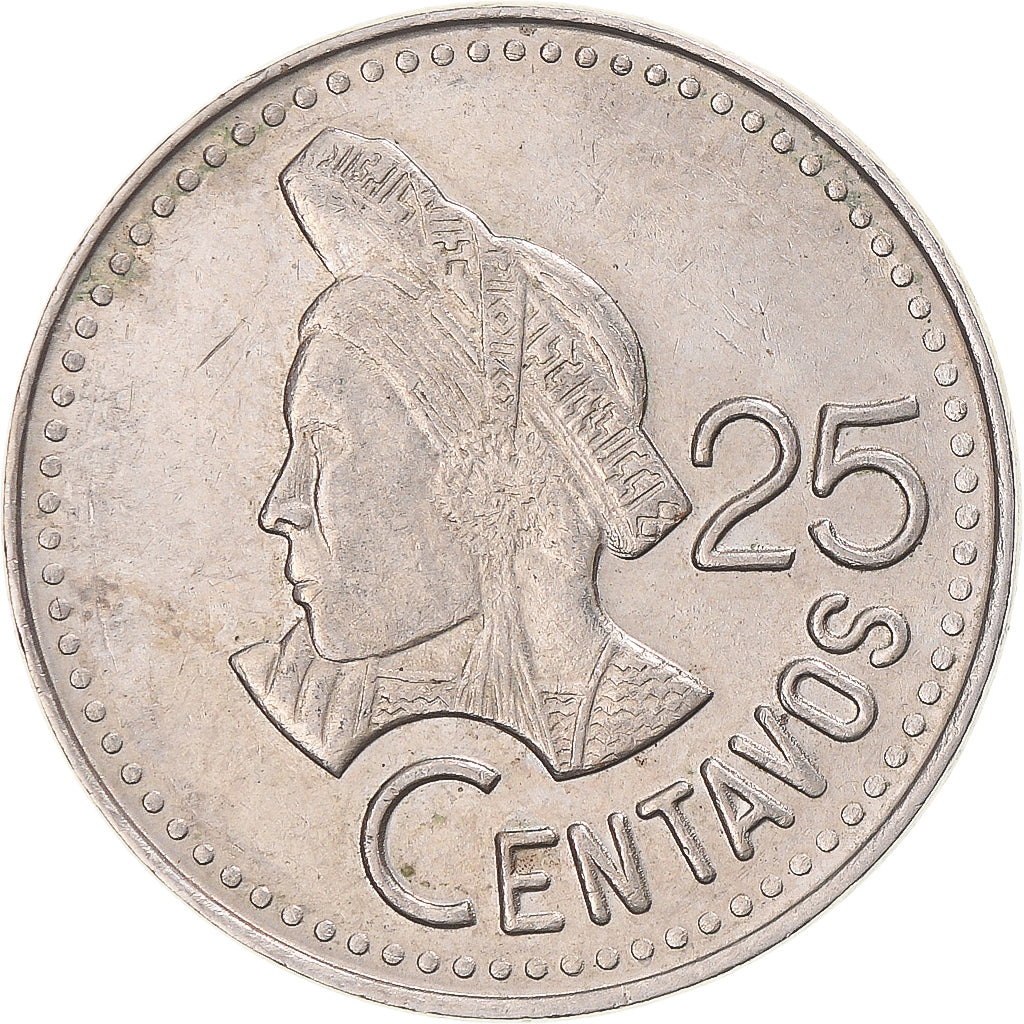 Coin, Guatemala, 25 Centavos, 1989